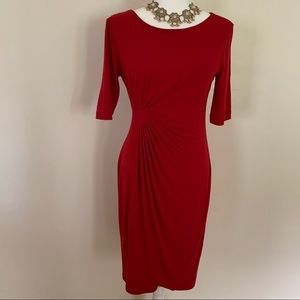 Red dress size 6 faux wrap